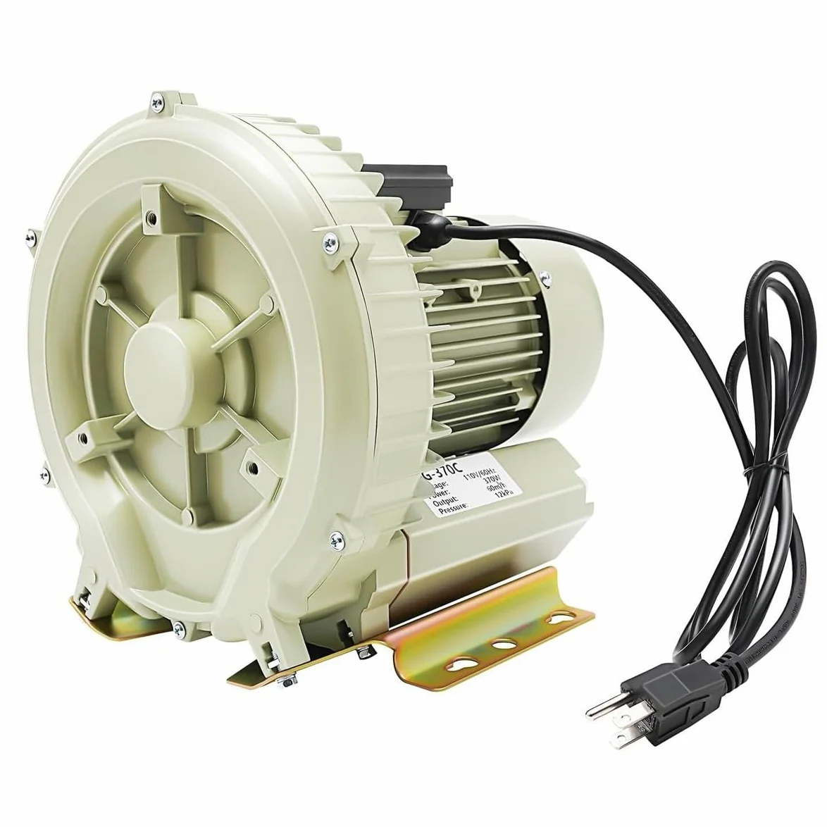 Aquaculture Vortex dmuchawa powietrza 370 W, 12 kpa, pompa komercyjna do stawu rybnego, akwarium i zbiornika na wodę, wysoka wydajność zaopatrzenia w tlen