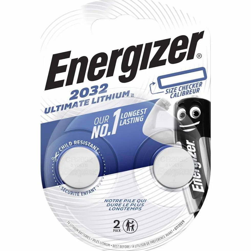 Energizer - ostateczny lit, opakowanie 2 pali Cr 2032, długoterminowe lit dla określonych potrzeb, bez dodatku rtęci i 20 -letniego okresu użytkowania