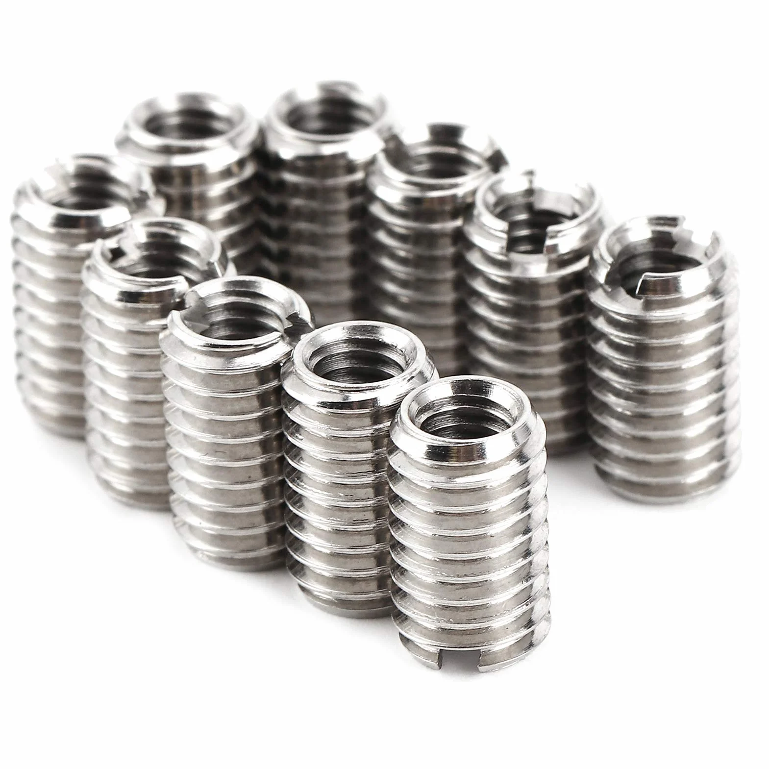 Wkładka do Naprawy Gwintów, 10 szt. M4 X 0.7mm Gwint żeński M6 X 1mm Gwint Męski Wkładki Gwintowane Nakrętka Redukcyjna ze Stali Nierdzewnej, Wkładki z Gwintem Zewnętrznym