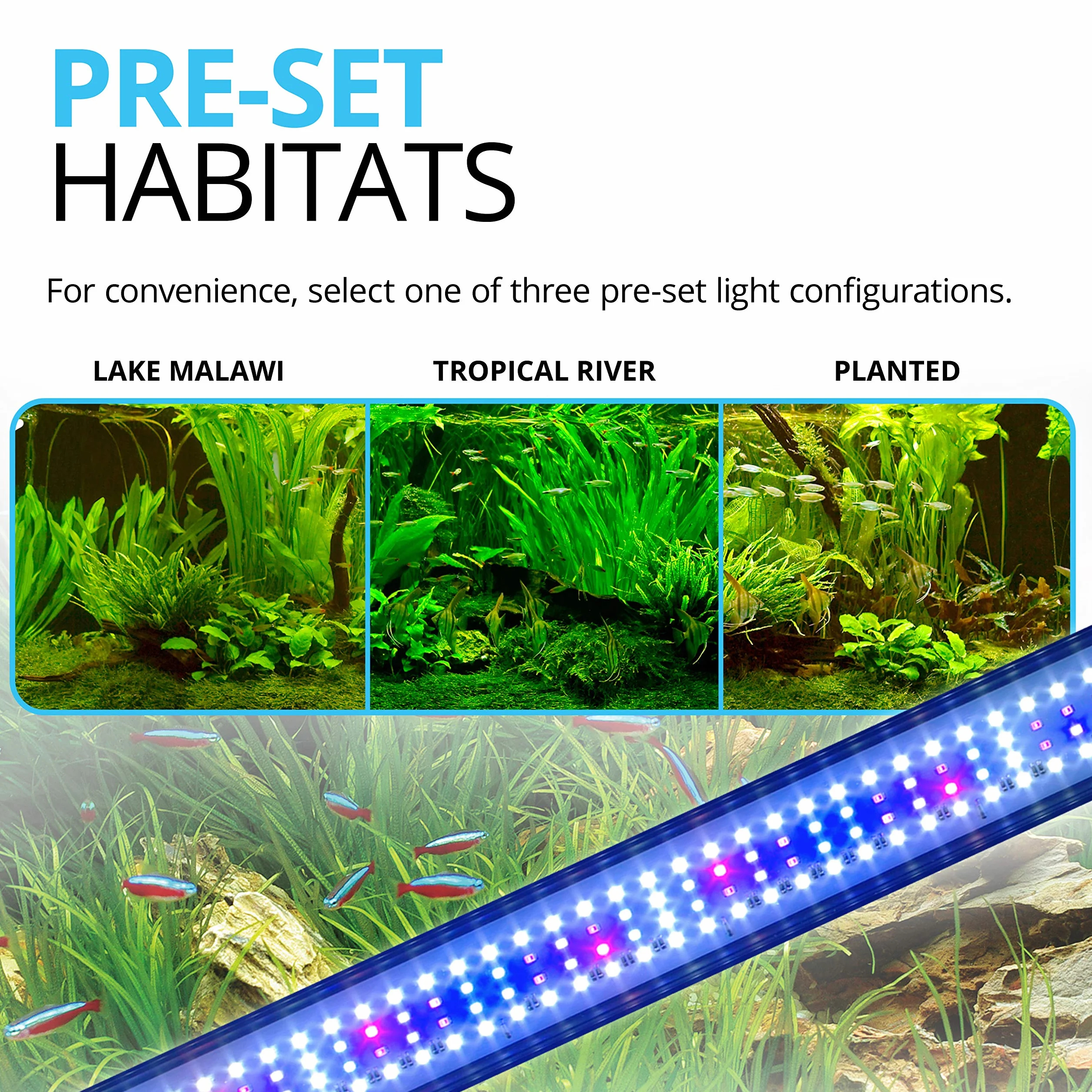 Fluval Plant 3.0 Oświetlenie Led do Akwarium, Czarny, 61-85 cm