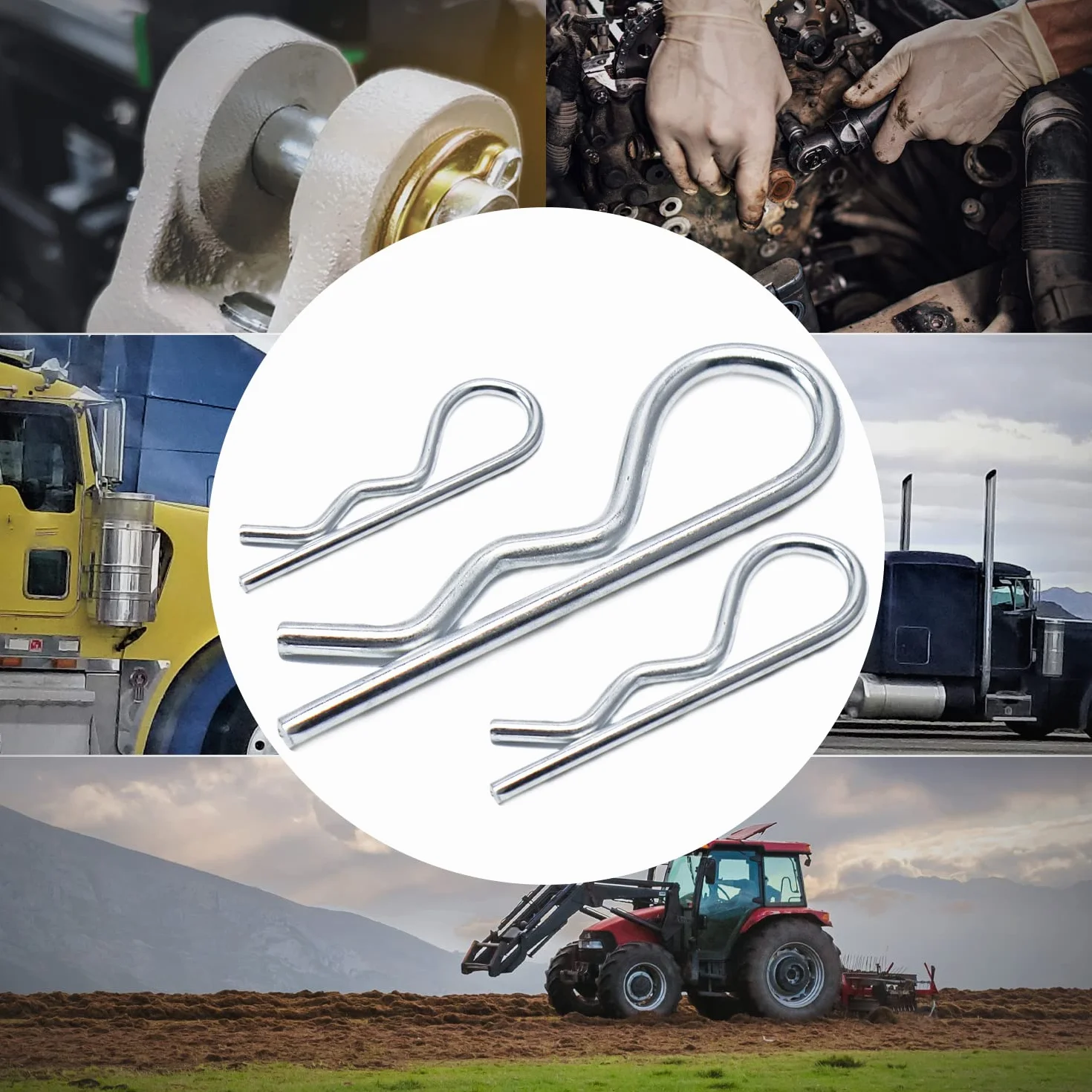 CCLIFE 150 szt Zestaw zawleczek sprężystych 2 - 4mm ze stali nierdzewnej rozdzielony kształt R klipsy klamry zabezpieczające