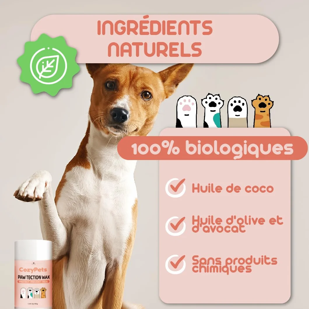 Kremowy balsam dla psa w formacie Roll-on. Balsam ochronny na nos i łapy psa i kota 40 g. 100% organiczny krem z olejem kokosowym, oliwą z oliwek i aloesem