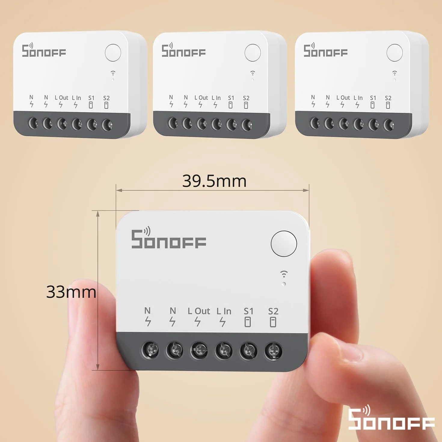SONOFF Zigbee Smart Switch, współpracuje z Alexa i Google Home, 4 sztuki, wymaga ZigBee Gateway, wymaga neutralnego przewodzenia