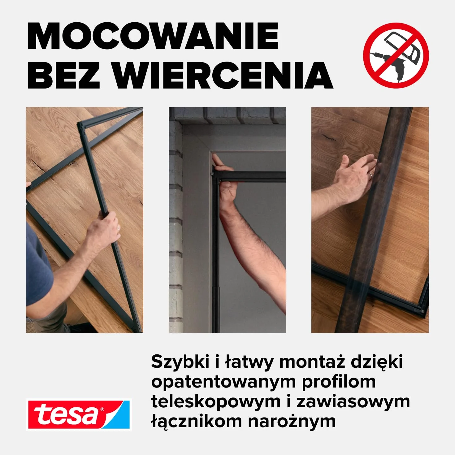 tesa INSECT STOP FALT Aluminum Frame for Windows 80x80-140x140 cm antracyt