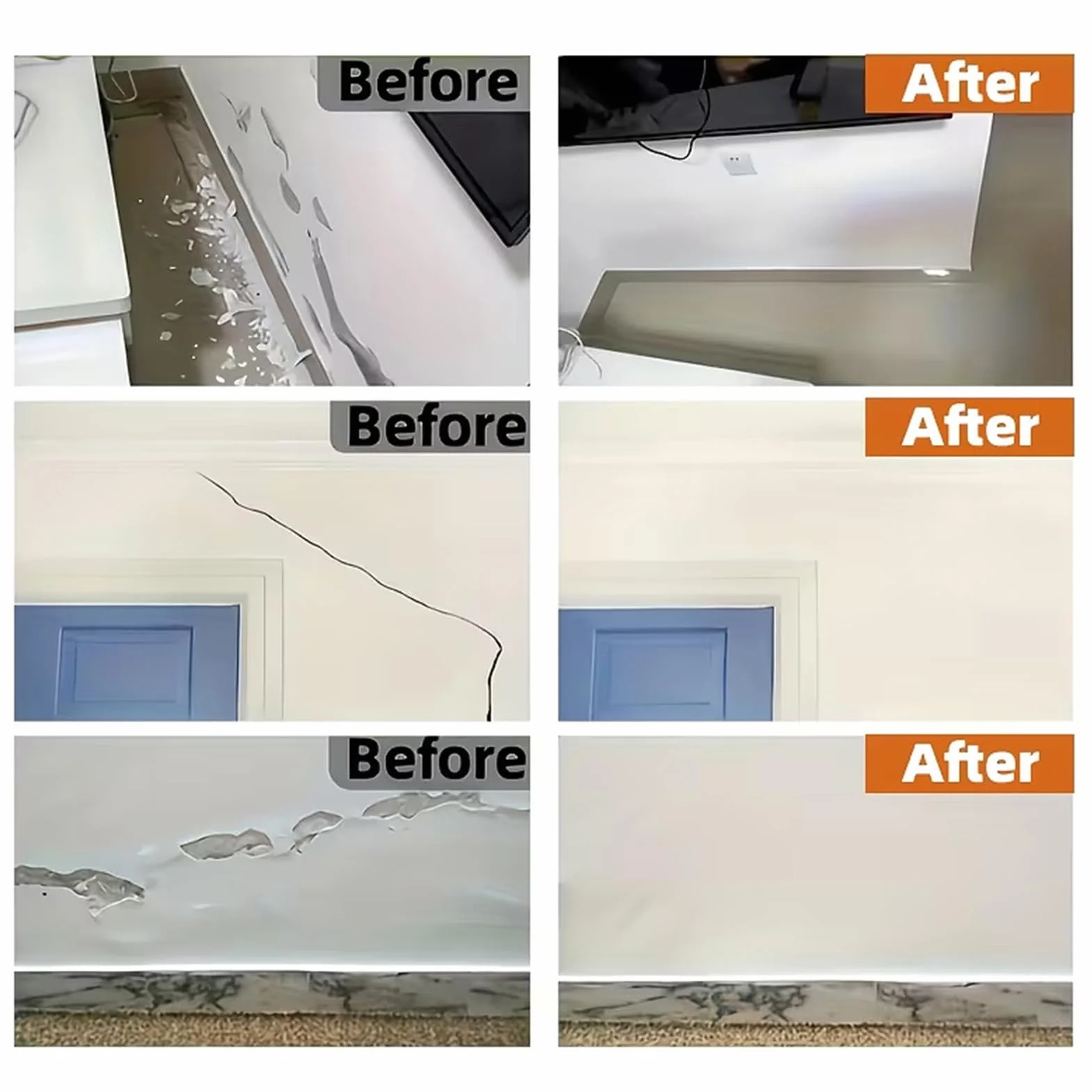 Wall Repair Paste - Waterproof Hydrophobic Drywall Putty for Cracks Nail Holes Dents | Fast Dry Formula, Easy Application Spackling Paste for Home Renovation Kitchen Living Room Walls