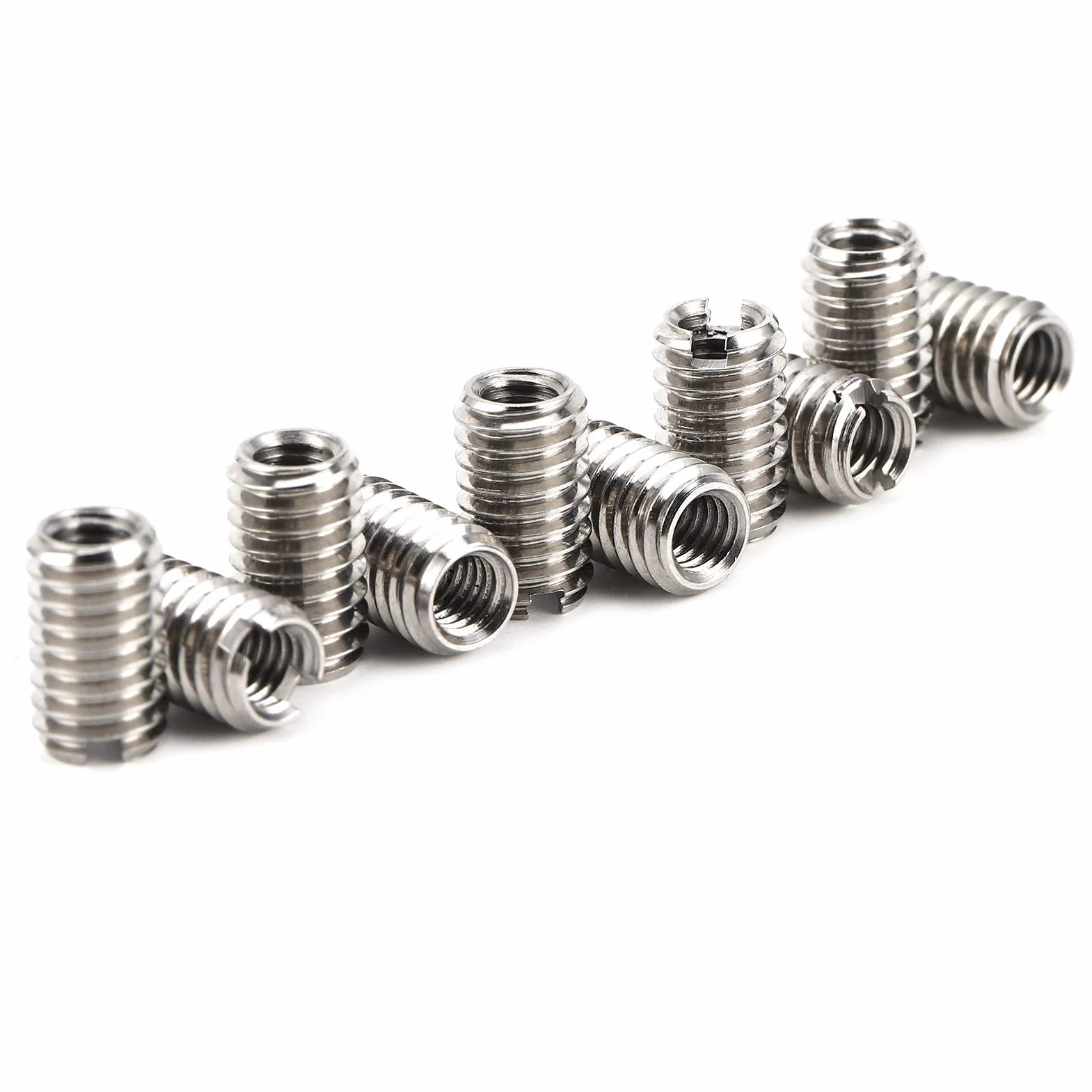 Wkładka do Naprawy Gwintów, 10 szt. M4 X 0.7mm Gwint żeński M6 X 1mm Gwint Męski Wkładki Gwintowane Nakrętka Redukcyjna ze Stali Nierdzewnej, Wkładki z Gwintem Zewnętrznym