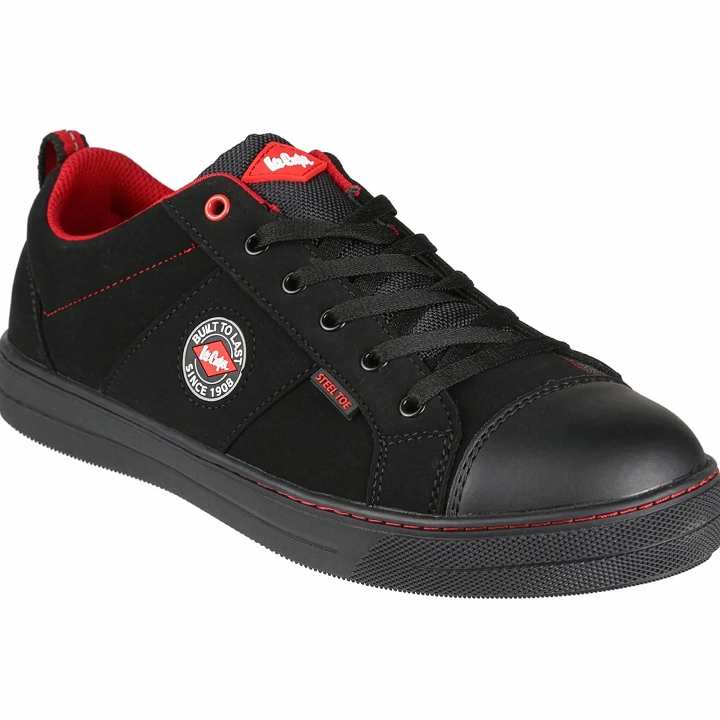 Lee Cooper ‎LCSHOE054 Unisexowe obuwie ochronne robocze SB/SRA w stylu retro baseball nowoczesny design buty robocze BHP, Czarny, 42 EU
