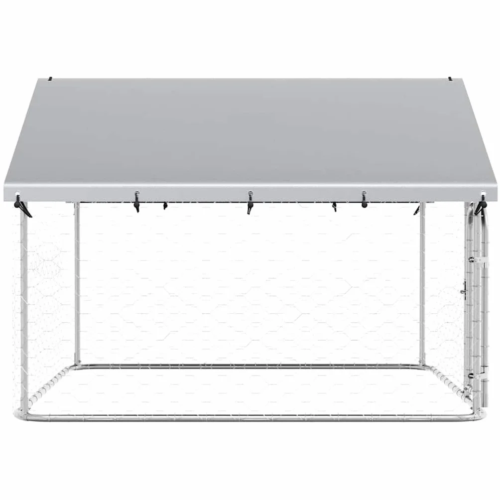 vidaXL Kojec dla psa z zadaszeniem, 200 x 200 x 150 cm, kojec dla psów, klatki dla psów, zagrody dla psów, klatka dla psa, zagroda dla psa
