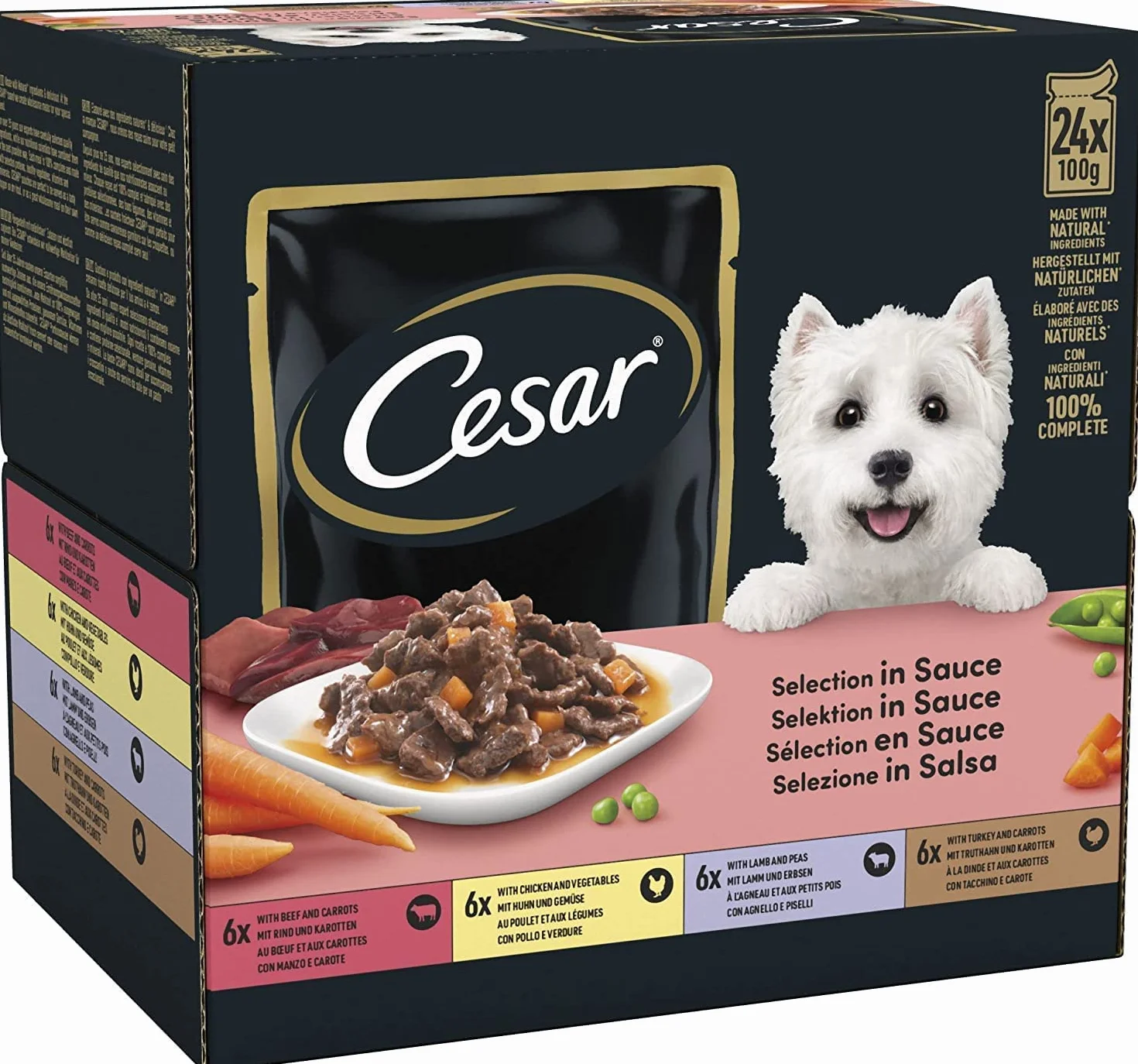 Cesar 4008429079573 Karma, Wołowina, 48 x 100g