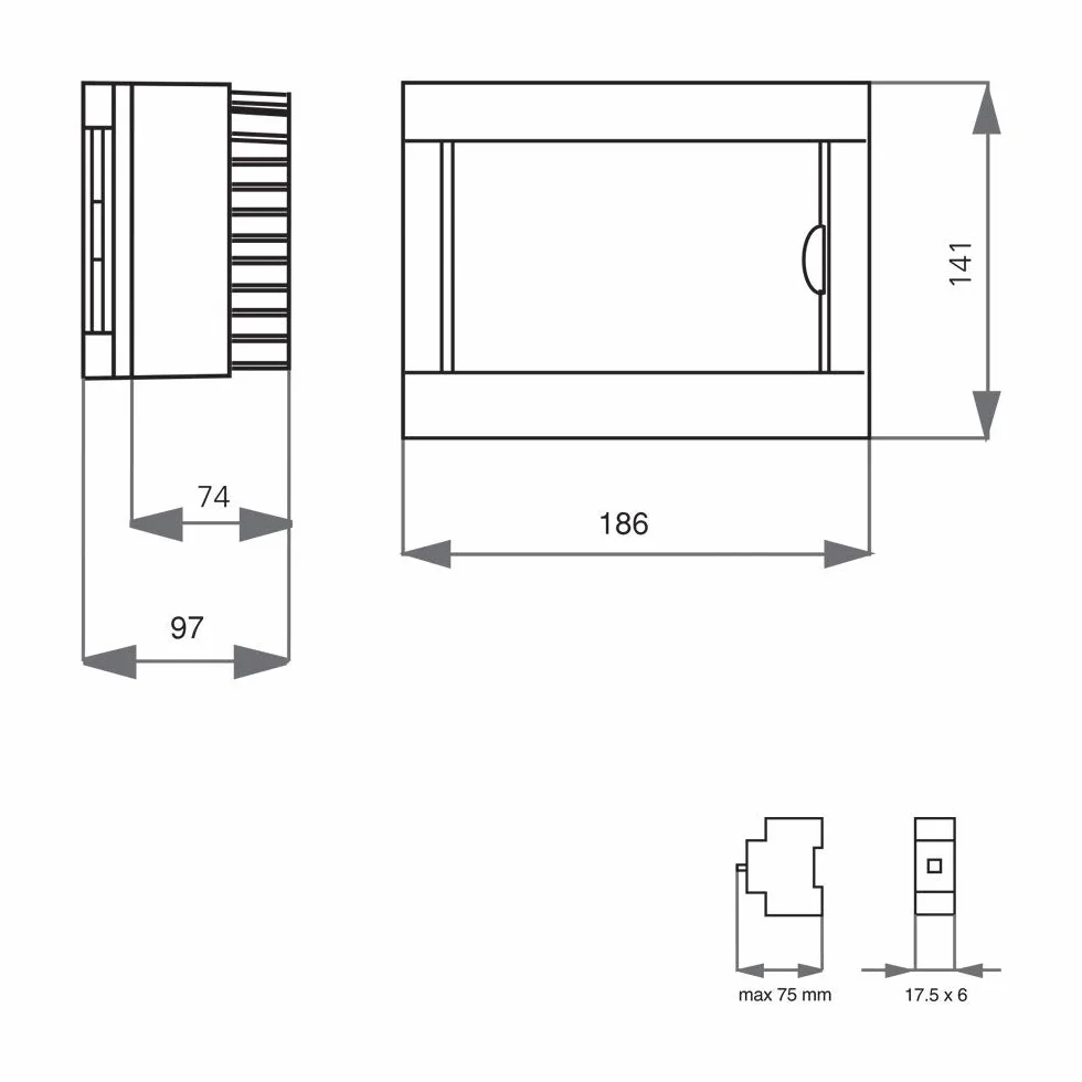 Verteilerschrank C125VK-90918106 Skrzynka Bezpiecznikowa, Biały, Moduł 6