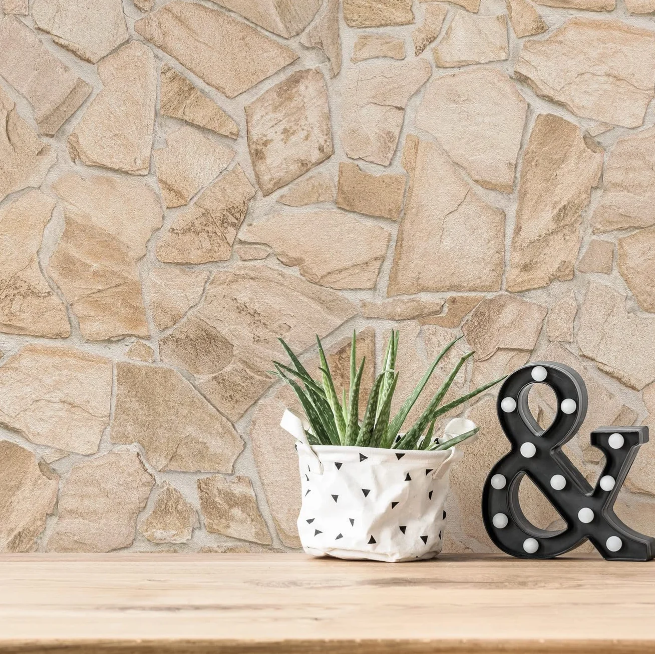 Tapeta kamienna beżowa brązowa A.S. Création Bricks & Stones 389329 tapeta flizelinowa tapeta z kamienia naturalnego 10,05 m x 0,53 m Made in Germany