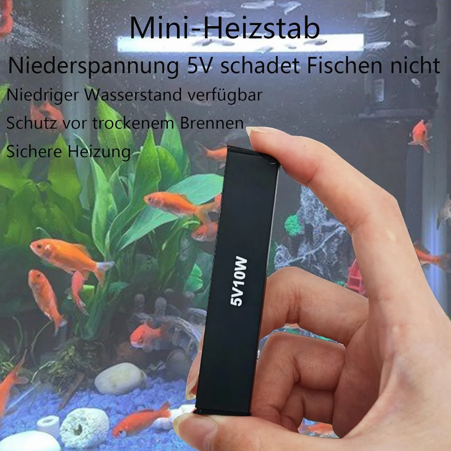 GERUI Nano Akwarium 10 Litrów Grzałka Ogrzewanie 200l USB