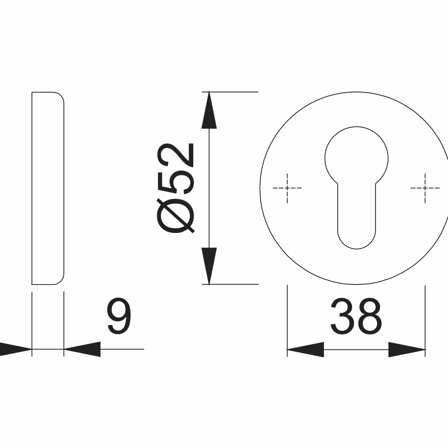 HOPPE Okrągła rozeta cylinder profilowy ø 52 mm | aluminium srebrne anodowane | PZ | 1 para