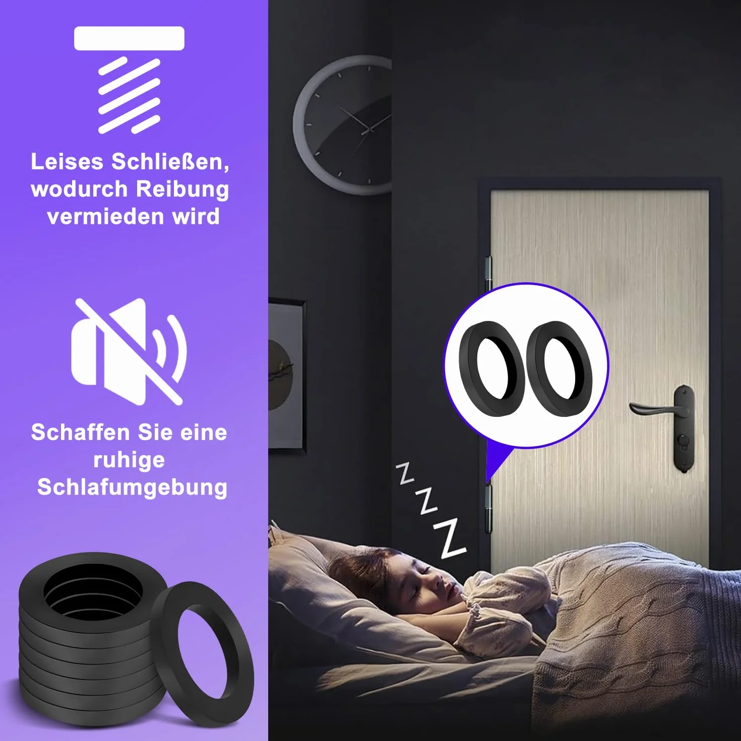 Pierścienie do mocowania drzwi pokojowych z tworzywa sztucznego, specjalne podkładki, pierścienie montażowe, bez śladów ścierania, średnica 10 x 15 x 1 mm/2 mm