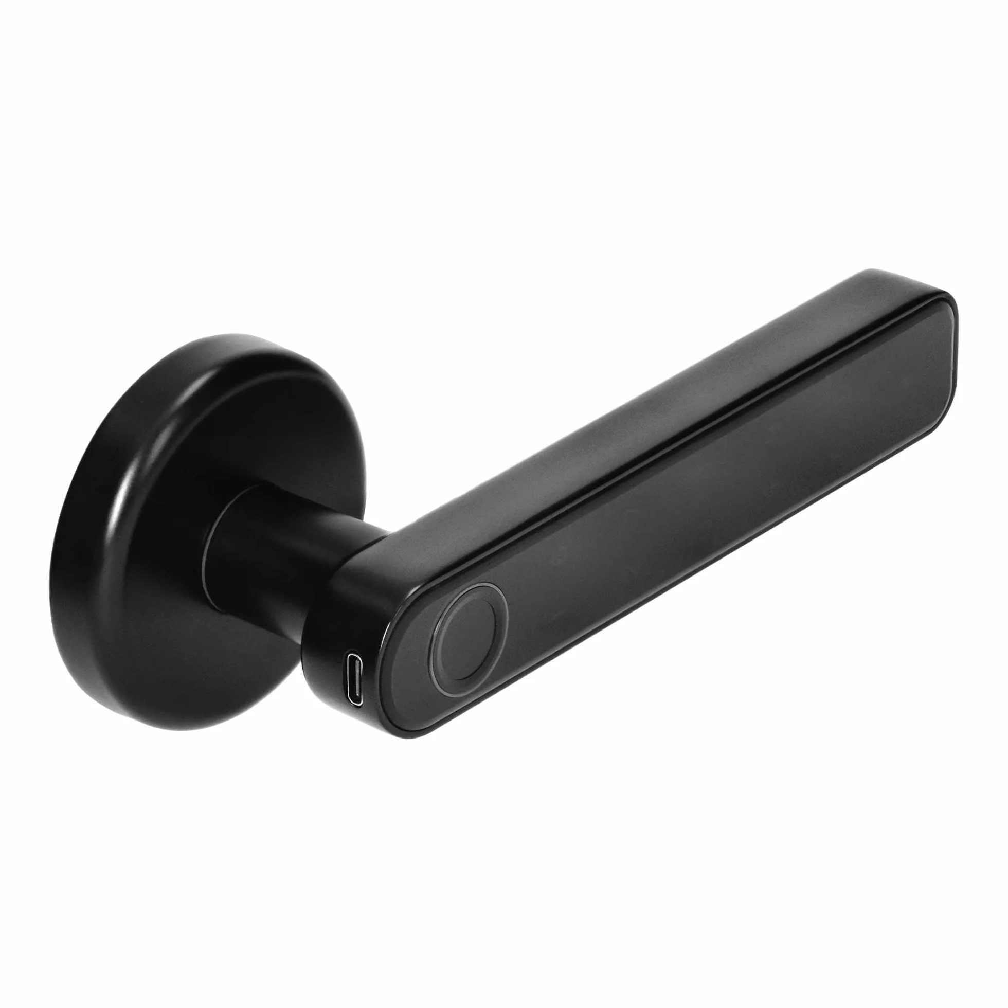 Klamka Szyfrowa z Klawiaturą - Inteligentny Zamek do Drzwi - Bluetooth 5.0/Kod/Odcisk palca Aplikacja Tuya Smart Zasilanie 4 baterie AAA Grubość drzwi:42-54mm IP20 Kolor Czarny