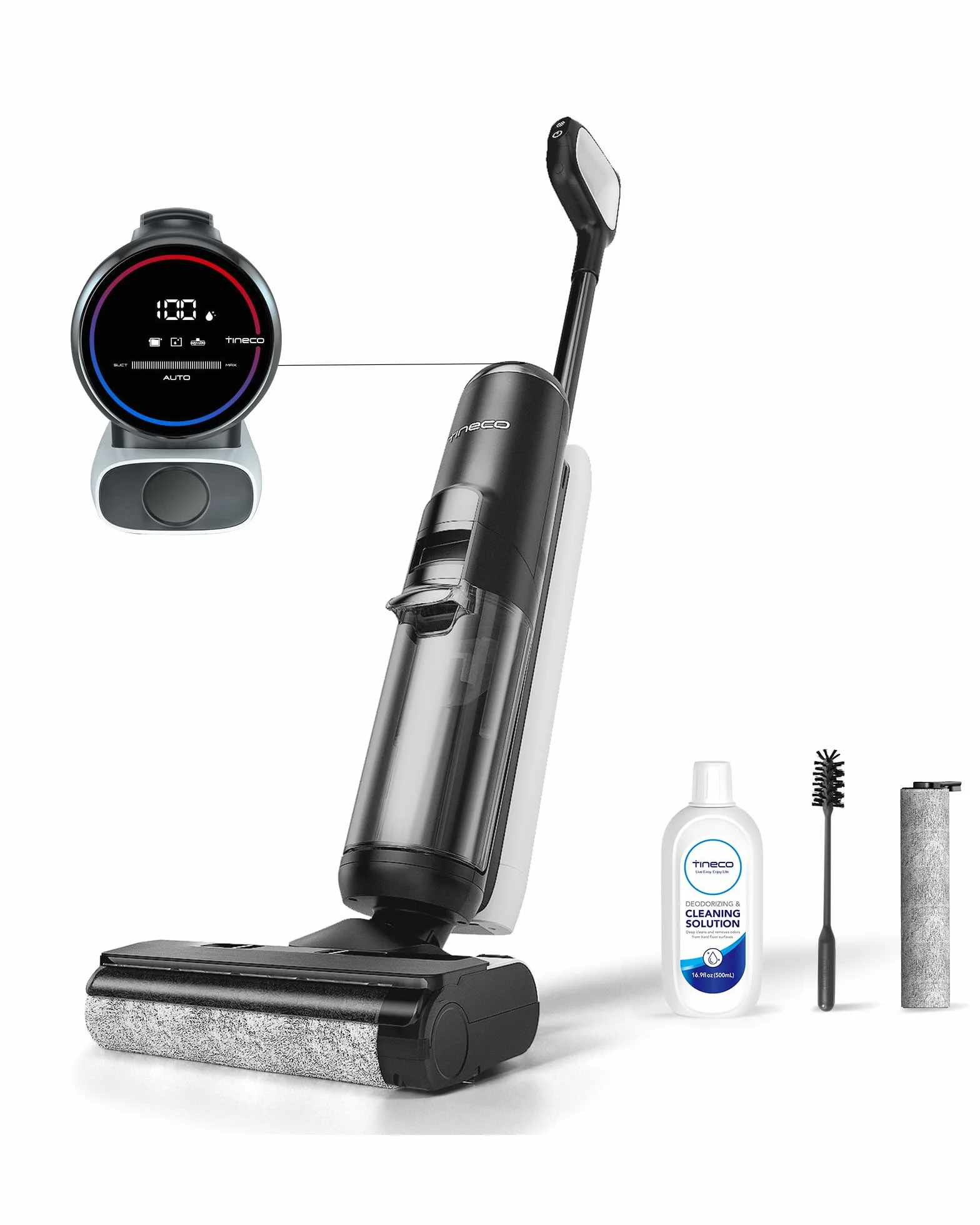 Tineco FLOOR ONE S5 Inteligentny bezprzewodowy odkurzacz na mokro i na sucho i mop do twardych podłóg, cyfrowy wyświetlacz, długi czas pracy, doskonały do ​​lepkiego bałaganu i sierści zwierząt