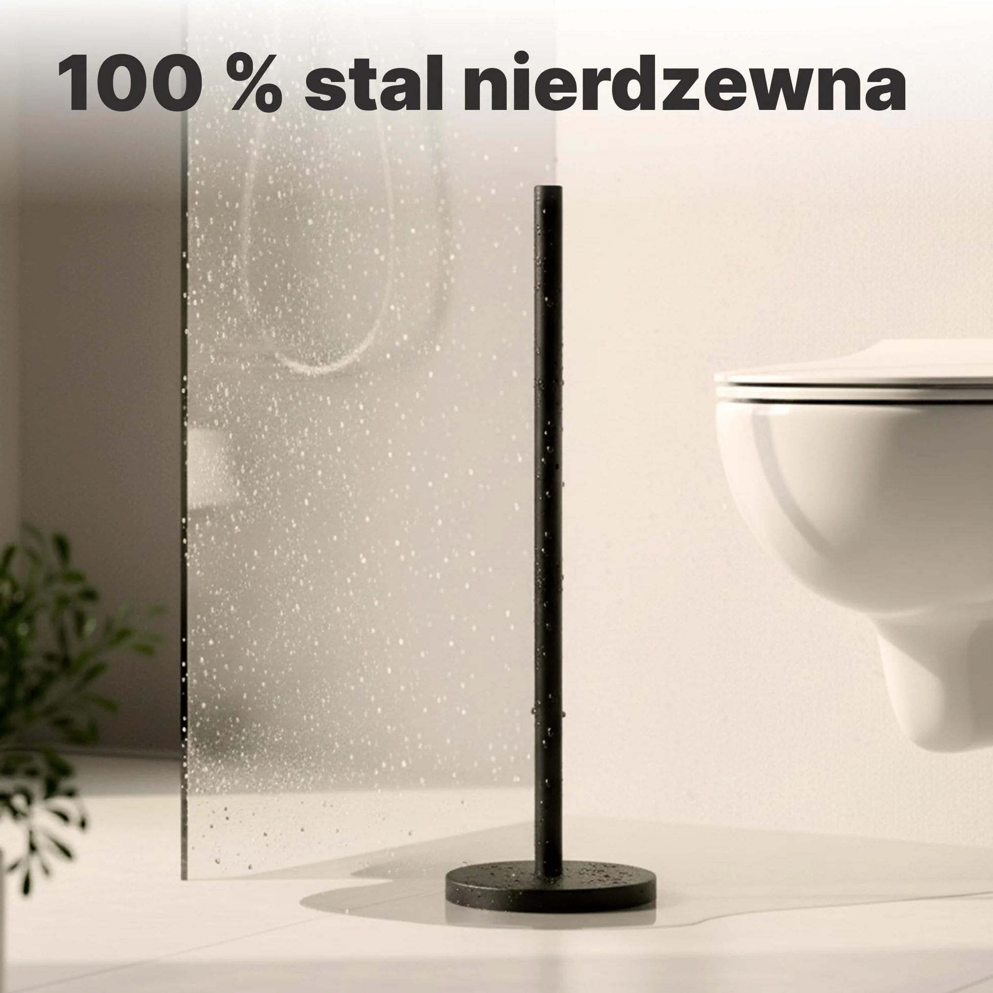 Minismus Stojak na papier toaletowy stojący z obciążoną podstawą zapewnia stabilne ustawienie, stojak na papier toaletowy ze stali nierdzewnej, zapewnia miejsce na 5 zapasowych rolek dla wygodnego