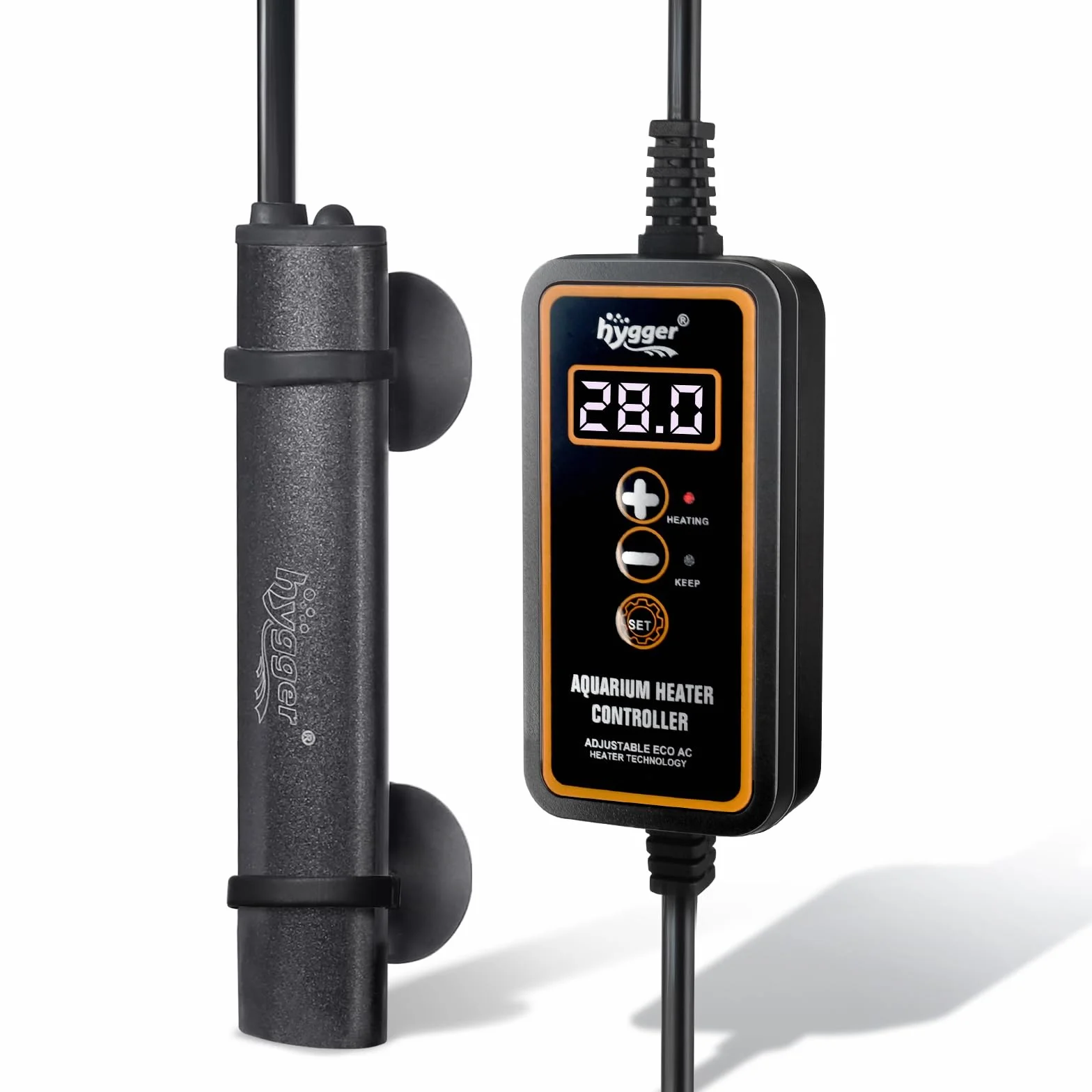 hygger Mini ogrzewanie akwariowe 25 W zatapialne podgrzewacz do akwarium Betta z zewnętrznym kontrolerem cyfrowym do 20 l