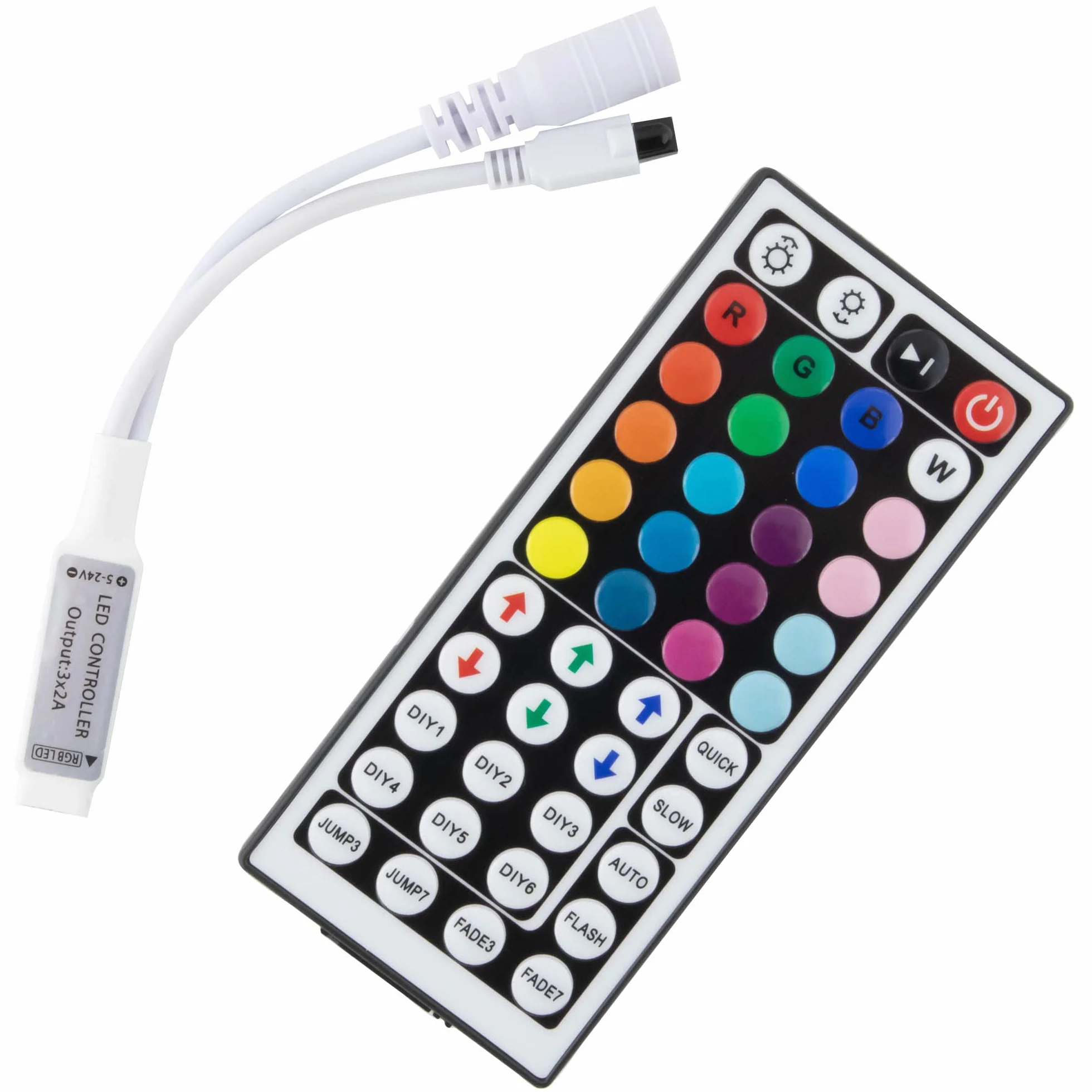 Sterowanie RGB na podczerwień z 24 lub 44 przyciskami w wersji standardowej lub mini do taśm LED RGB (44 przyciski mini)