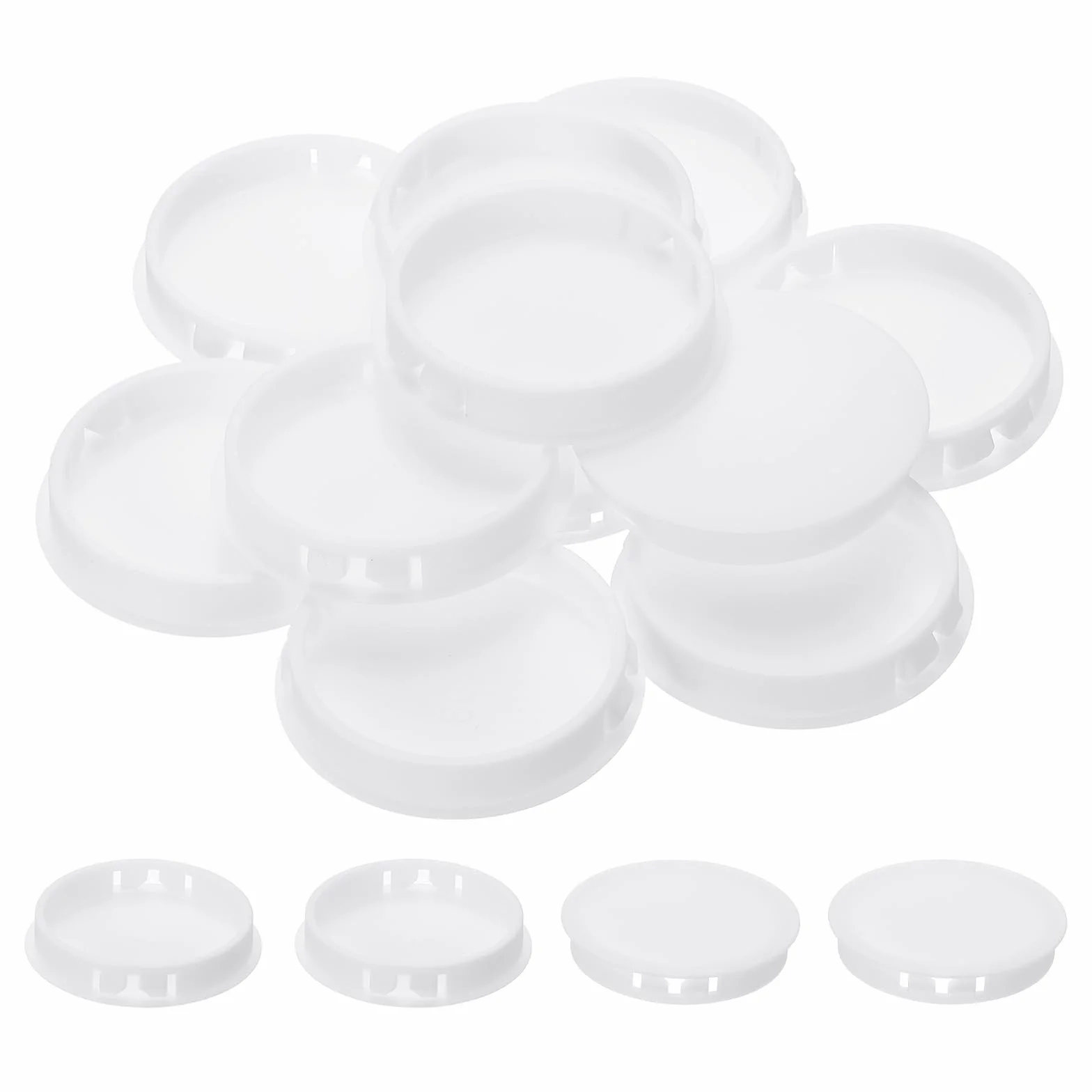 PATIKIL Plastikowe zatyczki do otworów, 34 szt., 2 2/7 cala (60 mm), plastikowe zatyczki z otworem na śrubę, zatrzask, panel spłukujący, zatyczki blokujące, wkładka meblowa, zaślepka do okrągłych
