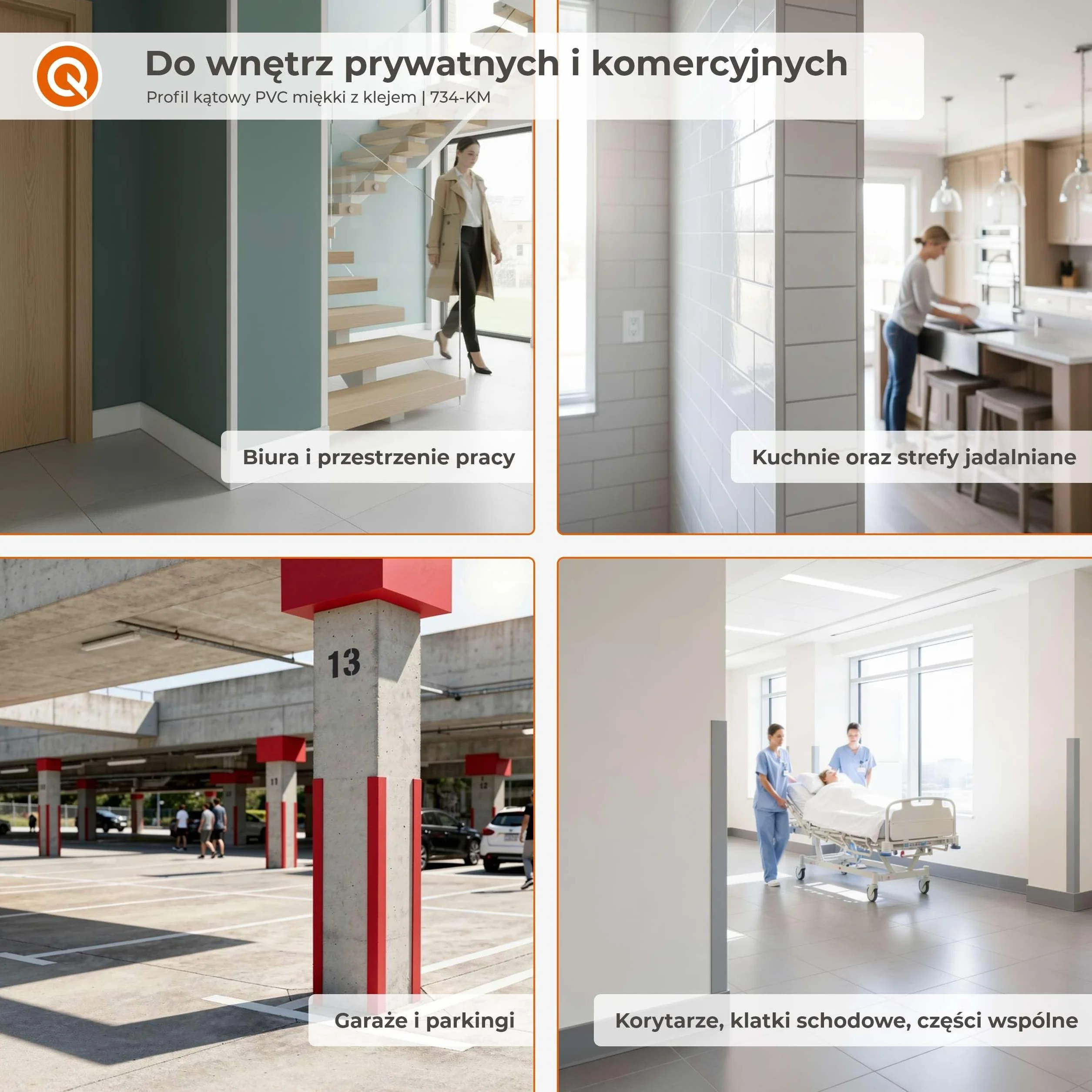 Kątownik miękki PVC 35x35 mm samoprzylepny ochronny profil L ciemnoszary 90 cm