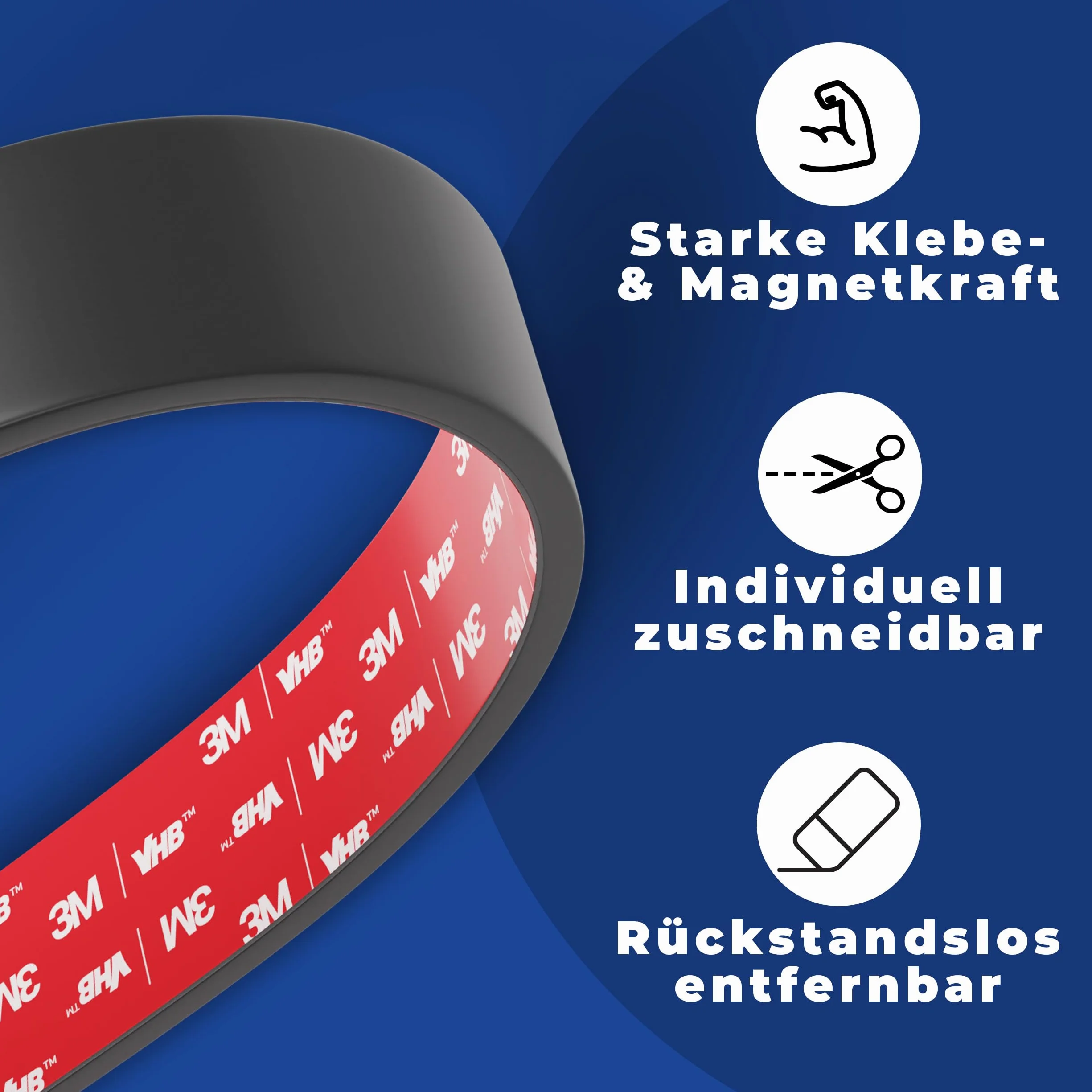 Taśma magnetyczna A+ B samoprzylepna (1 m) I mocny klej – mocny magnes I pasek magnetyczny z bardzo mocnym klejem 3M-VHB I idealna jako moskitiera okienna magnes i wiele innych.