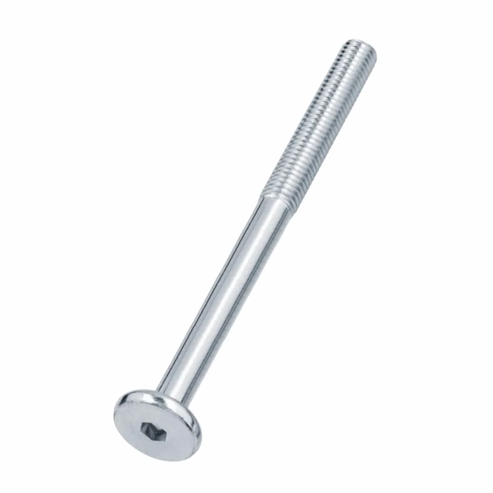 Śruba z płaskim łbem M6 x 130 Stal ocynkowana 10 sztuk, Śruba do mebli z gniazdem na imbus