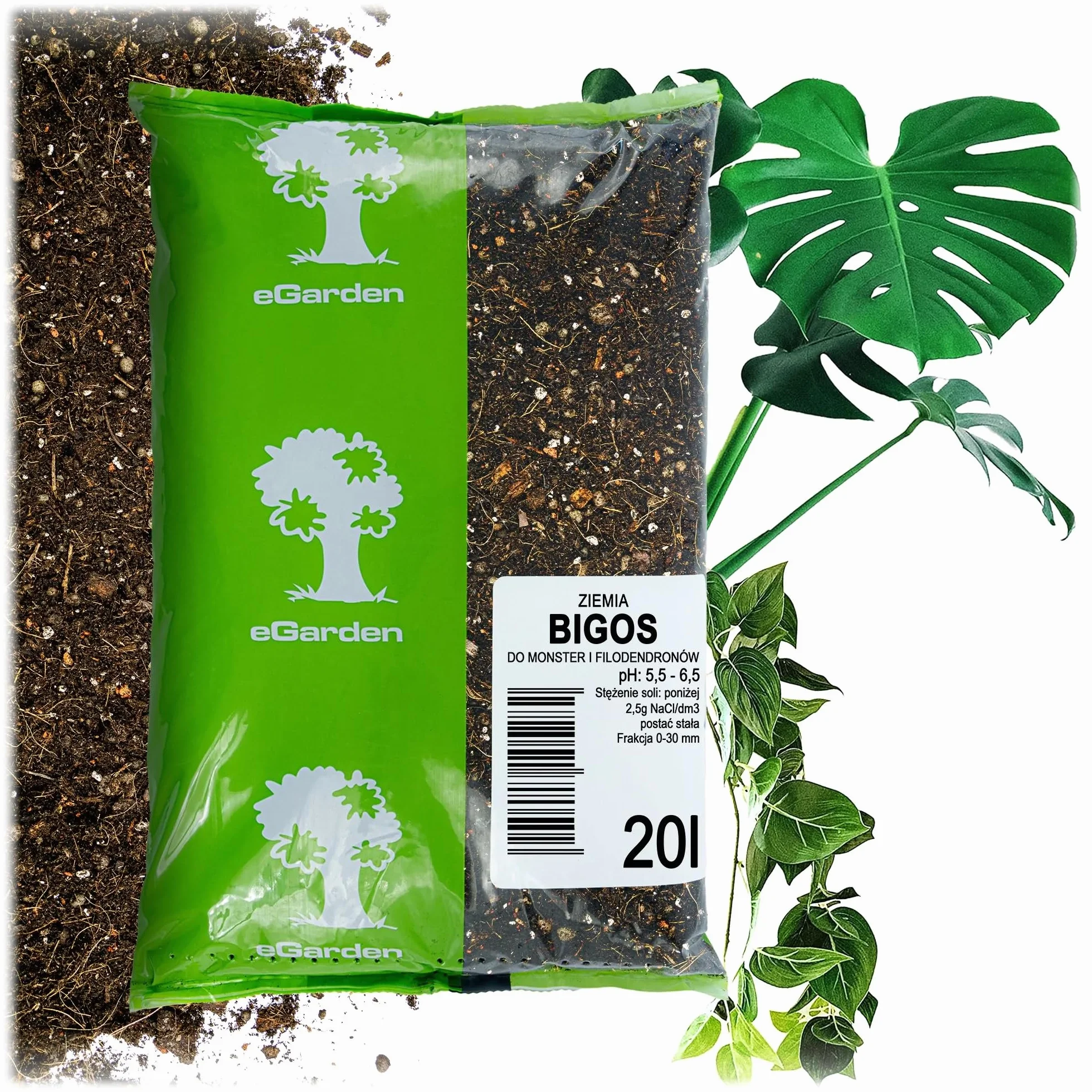eGarden Podłoże BIGOS Lekka Ziemia do Monster i Filodendronów (20L)