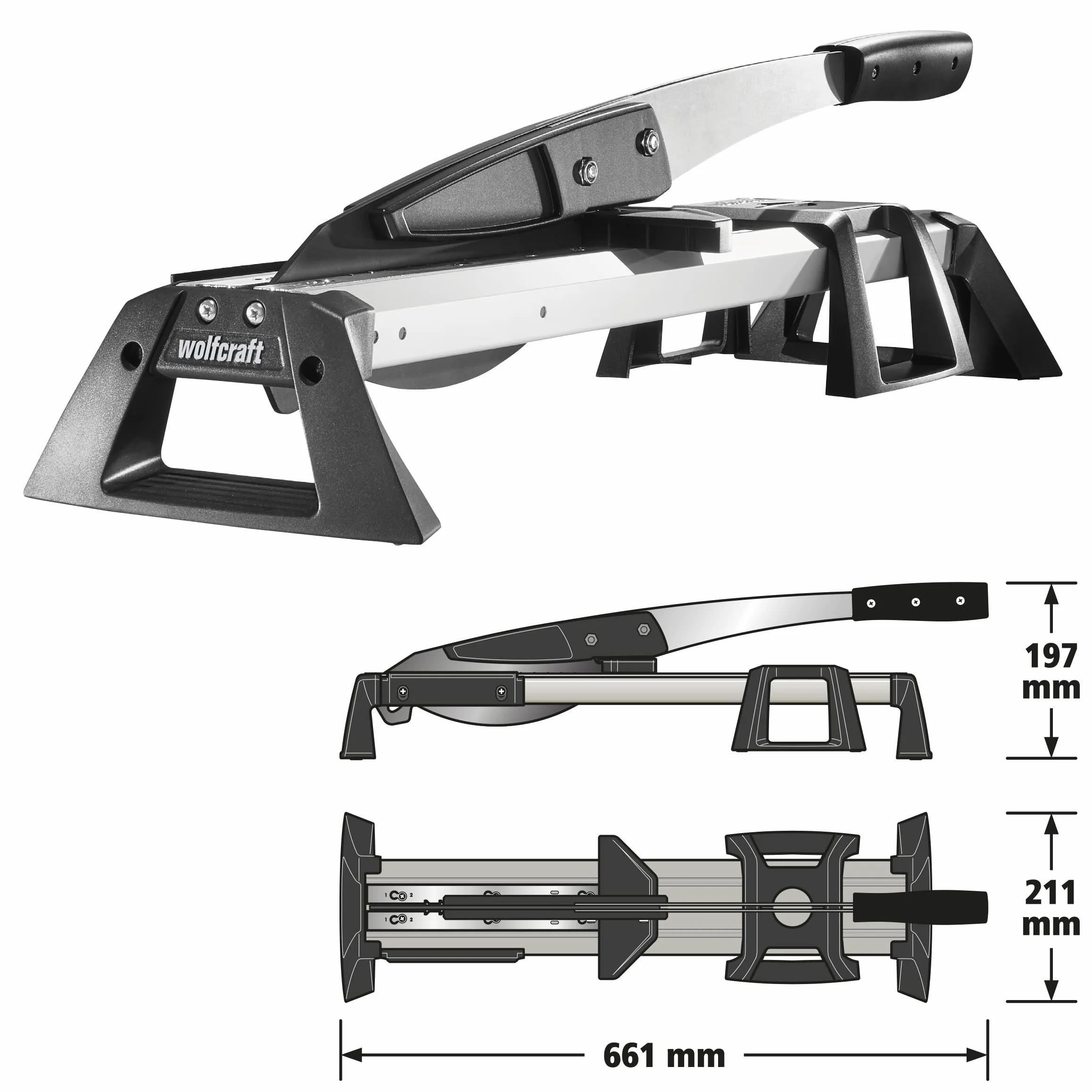 Wolfcraft 6939000 Krajalnica do Winylu i Laminatu, do 46,5 cm Szerokości, Maks. Grubość Cięcia: 11 mm