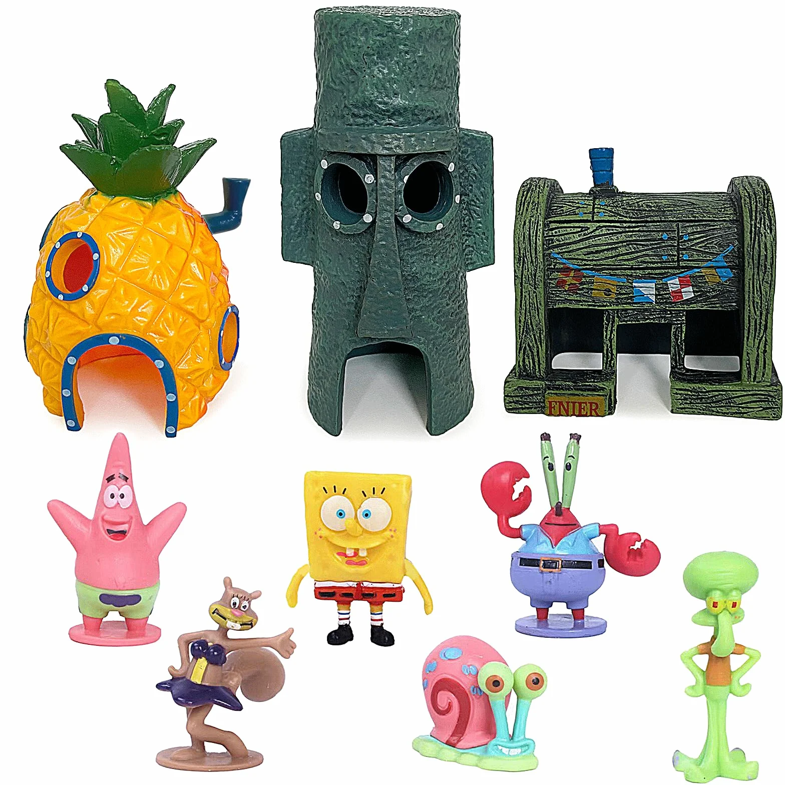 MeYuxg Dekoracja akwarium, ozdoba zbiornika ryb, ornamenty, krajobraz, ananas, do domu, jaskini, dekoracja podwodna, tworzywo sztuczne