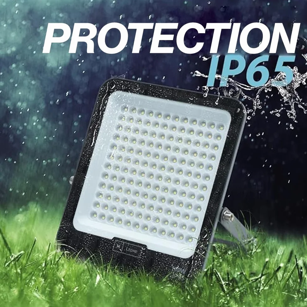M Ledme - Napoli Plus reflektor Led 200 W, 24000 lumenów, możliwość ściemniania IP65, ciepłe światło (3000 k), oświetlenie zewnętrzne. Zastosowanie do ogrodu, patio, parkingu, hotelu, budynków itp.