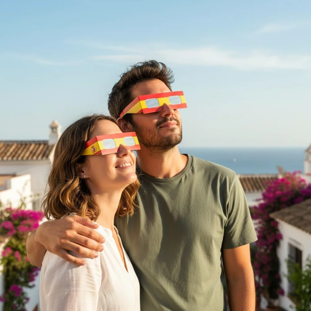 Absolute Eclipse ES Okulary do zaćmienia słońca hurtowo - testowane przez ISO 12312-2 i certyfikat CE - zalecany przez AAS producent UE - 2026 Eclipse Europe