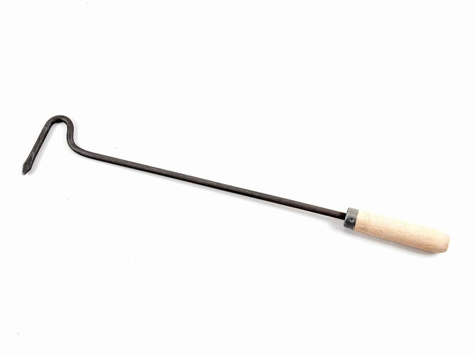 TOP TOOLS Haczyk ogniowy z drewnianym uchwytem – 80 cm, rygiel do kominka, wolnostojący, bez odpowietrzania, malowany proszkowo, rustykalny, do wnętrz, brak (żaden