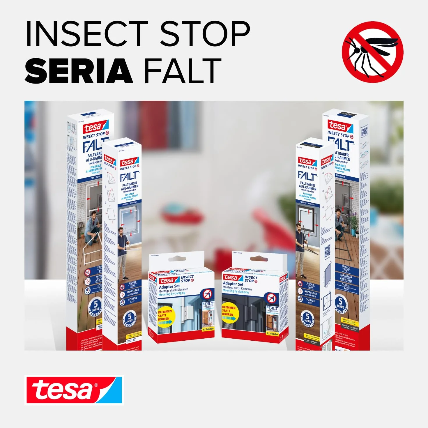 tesa INSECT STOP FALT Aluminum Frame for Windows 80x80-140x140 cm antracyt