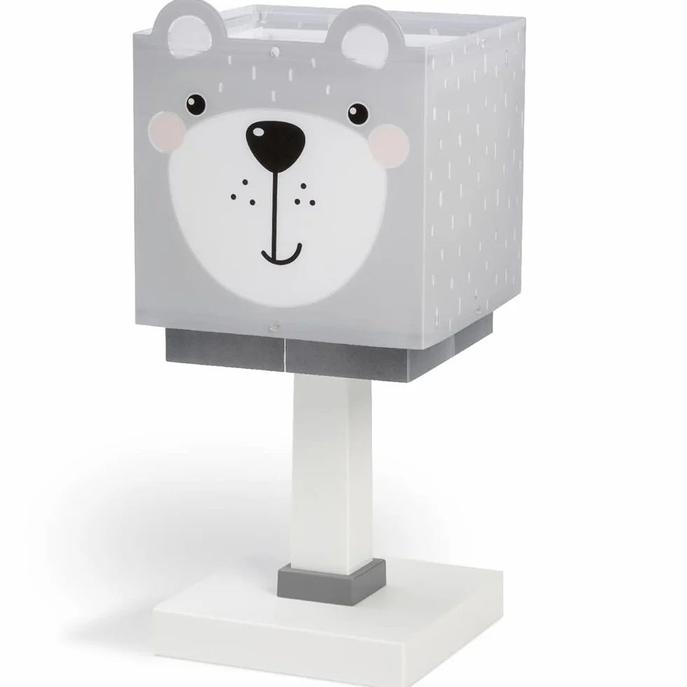 Dalber Dziecięca lampa stołowa lampka nocna pokój dziecięcy Little Teddy Niedźwiedź Zwierzęta, szara, 64571, E14