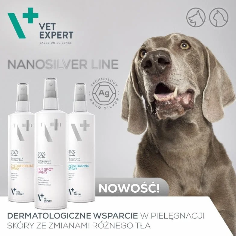 Spray z chlorhesydyną na zmiany skórne psów kotów VET EXPERT 100ml