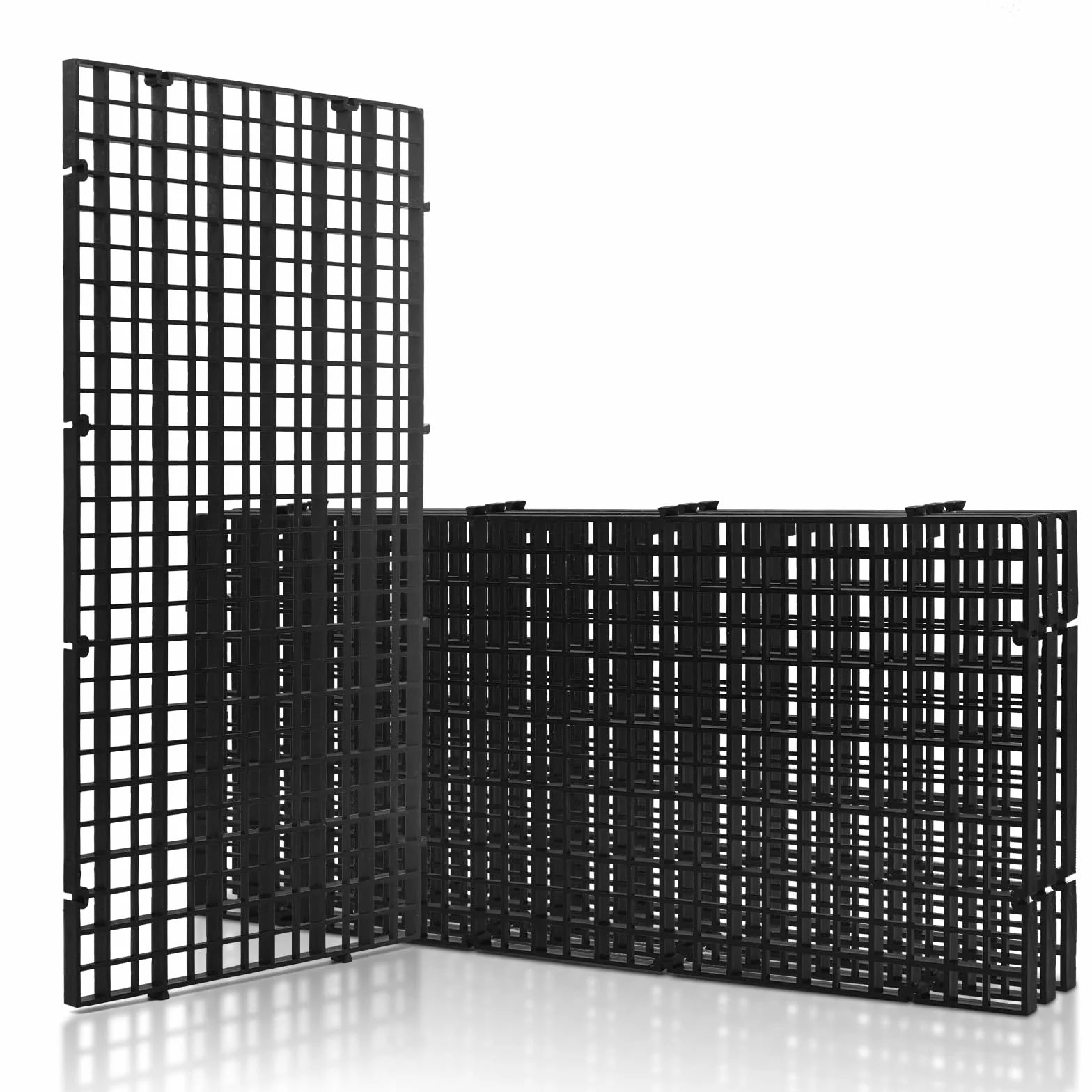 LINLAN 4 sztuki 15 x 30 cm plastikowa kratka do akwarium, przegroda na jajka, do samodzielnej filtracji i ochrony dna w Aquascaping, czarna, bez akcesoriów, 4 szt