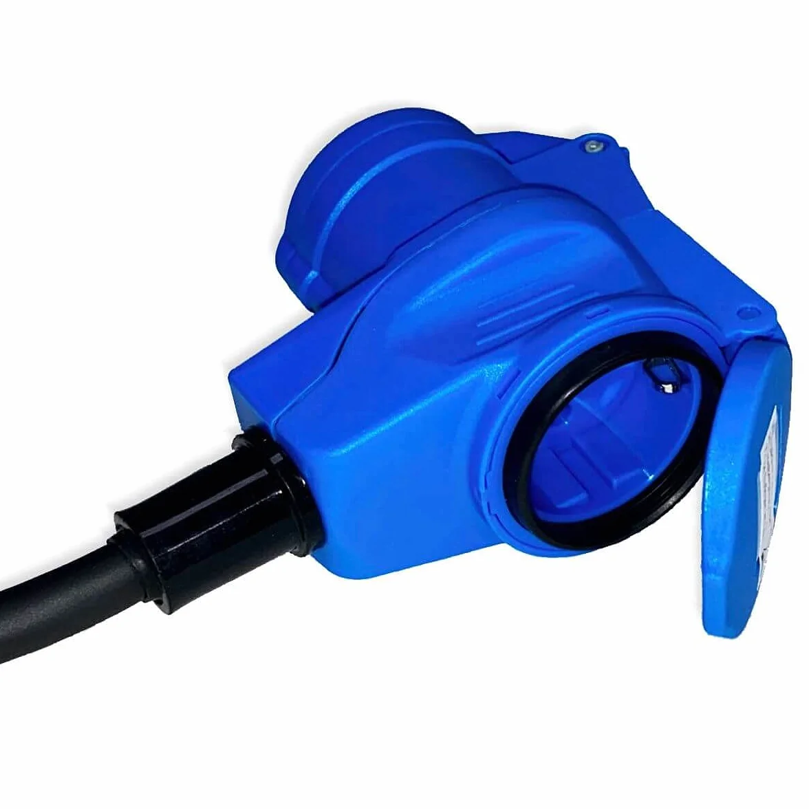Zestaw adapterów CEE 15 m złącze kątowe do wtyczki Schuko + adapter CEE i pudełko ochronne zielony - H07RN-F 3 x 2,5 mm² 230 V 16 A adapter sieciowy - zestaw kabli kempingowych do przyczep kempingowych, przyczep kempingowych, łodzi