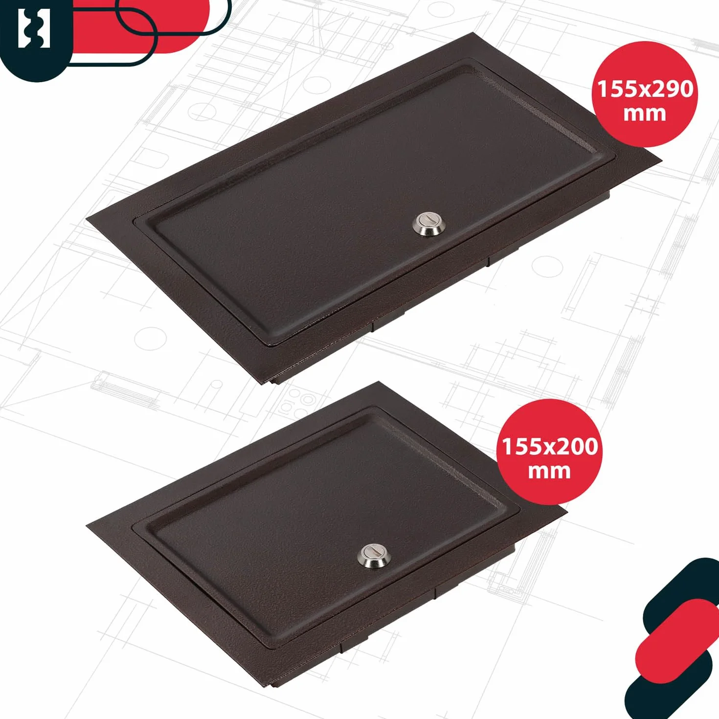KOTARBAU Drzwi kominkowe 155 x 205 mm miedziane antyczne z osłoną termiczną
