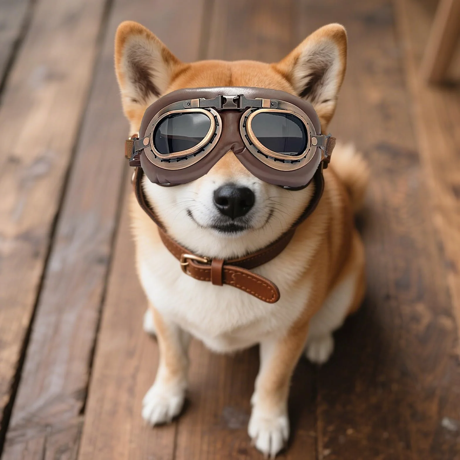 Okulary przeciwsłoneczne dla psów w stylu retro, okulary przeciwsłoneczne z regulowaną gumową taśmą, okulary dla psa, ochrona przed promieniowaniem UV, trwałe i wygodne, wiatroszczelne okulary