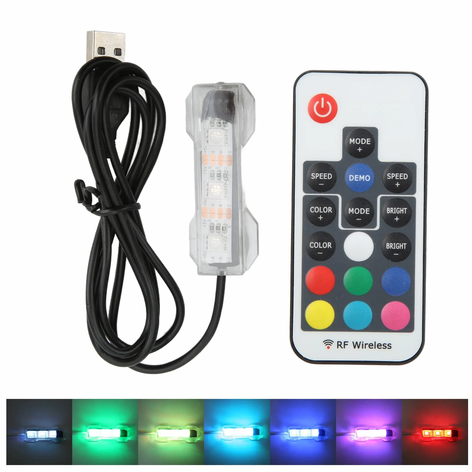 Światło akwarium LED USB z pilotem zdalnego sterowania, miękkie światło akwarium z pilotem USB światło akwarium łatwe w użyciu dla małych akwariów dla (zdalne światło
