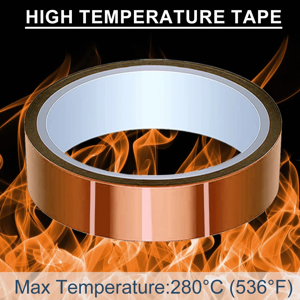 30 mm x 28 m (90 stóp) taśma wysokotemperaturowa taśma odporna na wysokie temperatury poliimidowa taśma termiczna taśma kapton do maskowania / lutowania / drukarki 3D / baterii
