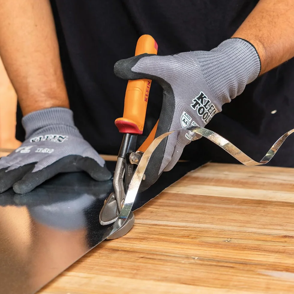 Klein Tools Nożyce do cięcia po lewej stronie, nożyce do cyny lotniczej z kutym ostrzem do precyzyjnego cięcia blachy