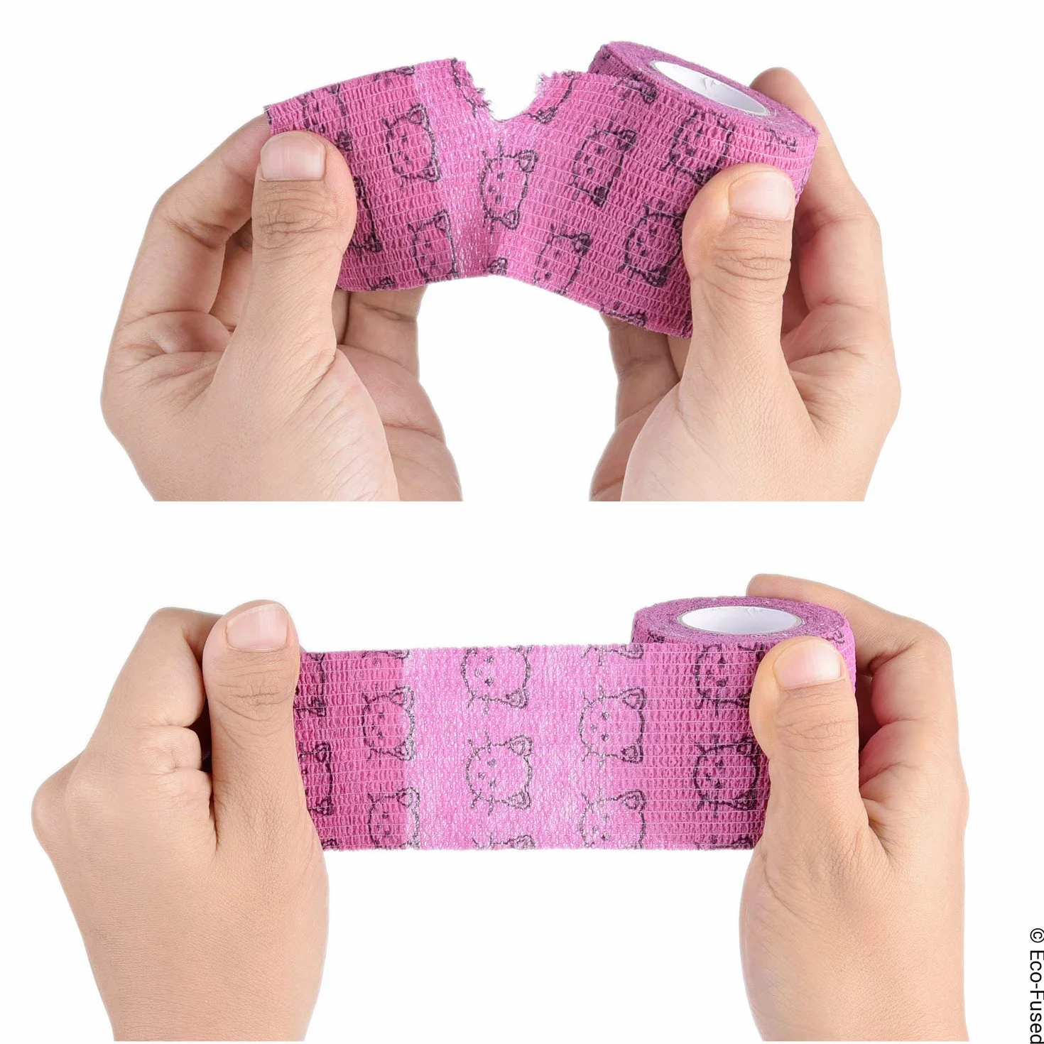Eco-Fused Samoprzylepny bandaż, taśma do owijania urazów dla kotów, 6 sztuk, podtrzymuje mięśnie i stawy, nie przykleja się do włosów, elastyczna, wodoodporna, oddychająca - łagodzi stres