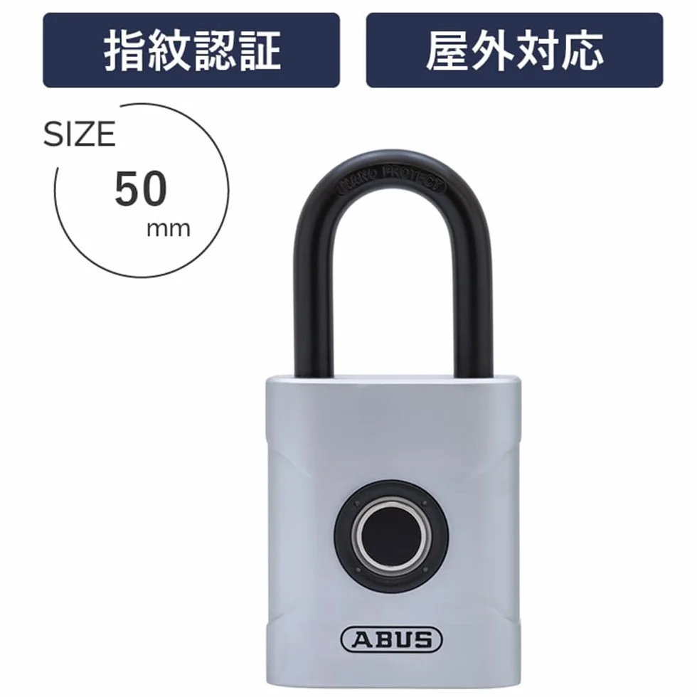 ABUS Touch 57/50 zamek na czytnik linii papilarnych bezkluczykowa, odporna na warunki atmosferyczne k?ódka IP66 i IP68 do si?owni, biura, domu, ogrodu i wielu innych
