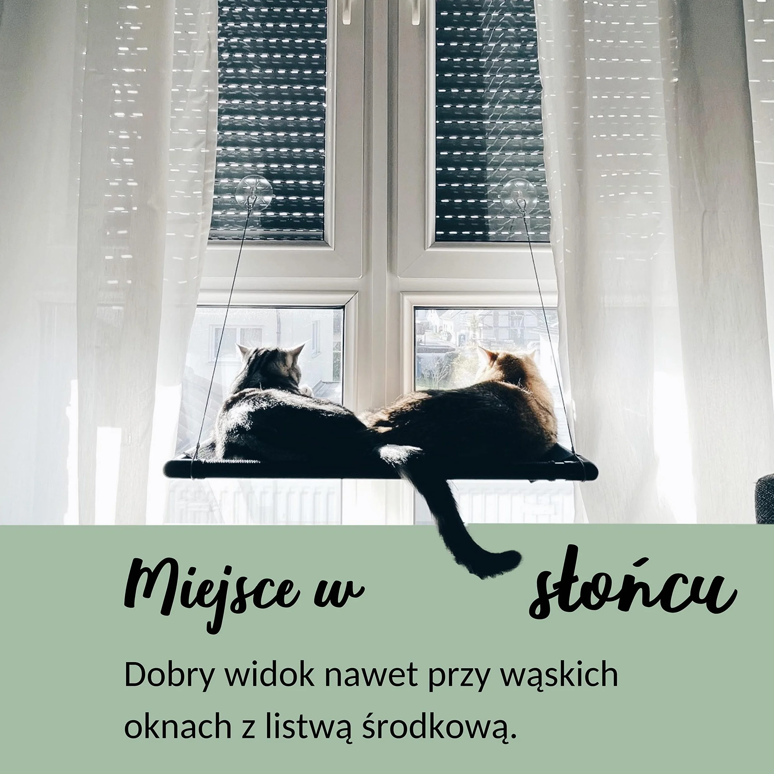 Rijk Hamak Okienny dla Kotów, Waga do 23 kg, Stabilne Miejsce do Leżenia w Oknie