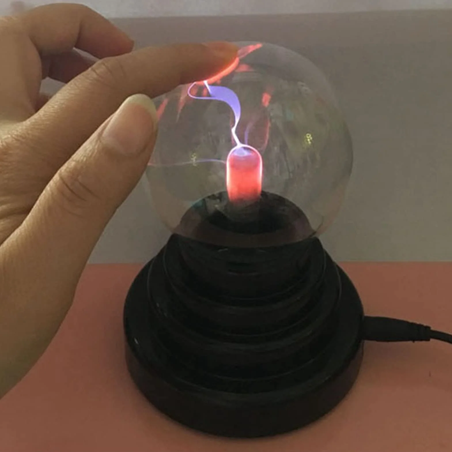 3-calowa Plazmowa plasma ball Naukowa Lampka Dekoracyjna Zasilana Przez USB i Akumulator z Oczyszczaczem Powietrza z Jonami Ujemnymi, ?wietny dla Dzieci kula plazmowa Mood Lights