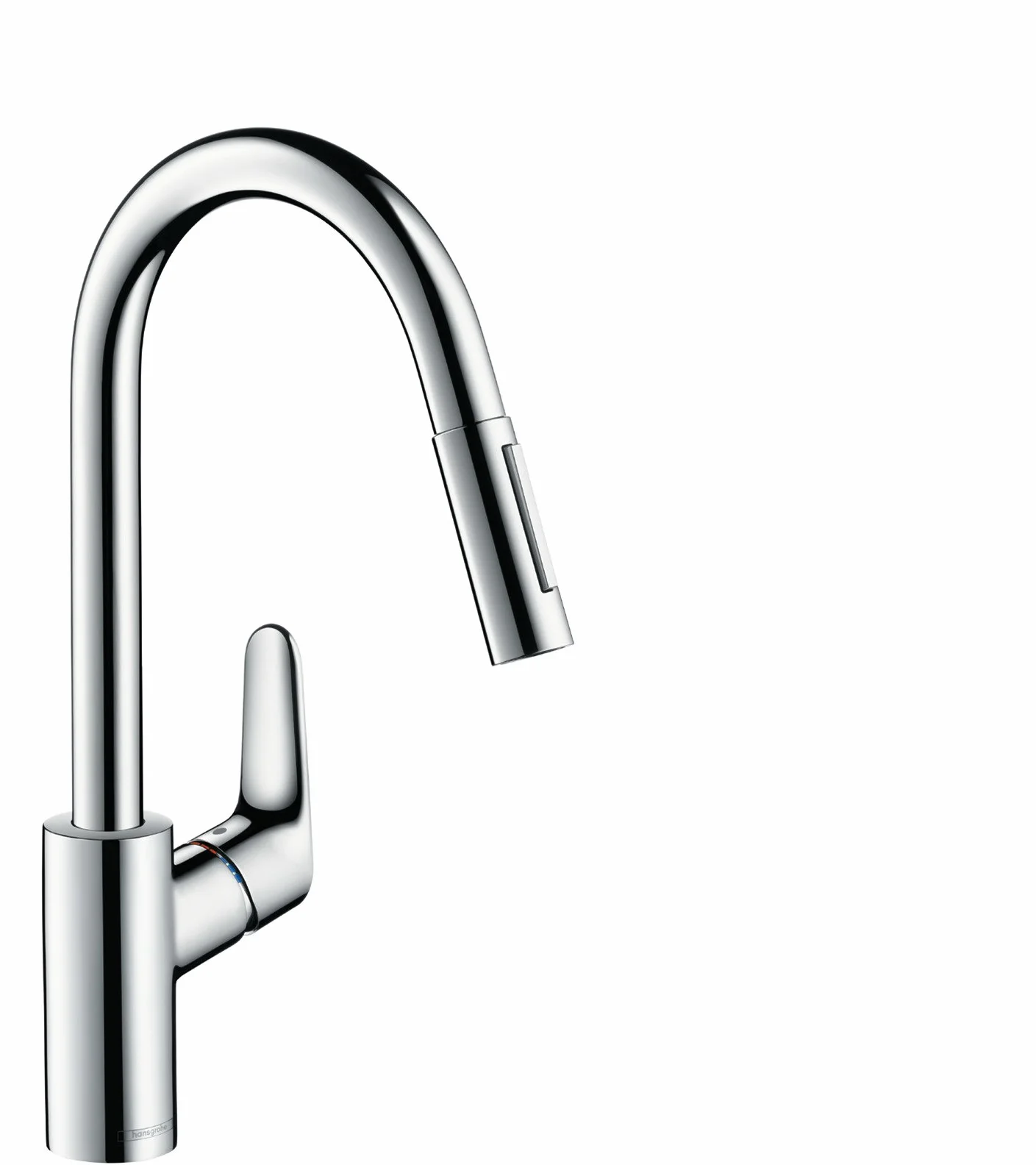 hansgrohe Focus M41 - bateria kuchenna z wyciąganą wylewką, 2 strumieniowa, kran kuchenny z wysokością wylewki 240 mm, jednouchwytowa armatura kuchenna, chrom, 31815000