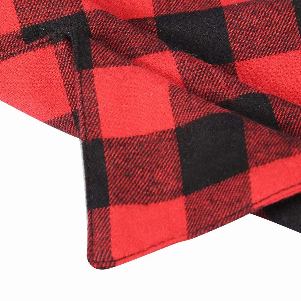 Pet Bandana pies szczeniak wzór karo szal kołnierz śliniaczek chusta na szyję czarny czerwony (L)