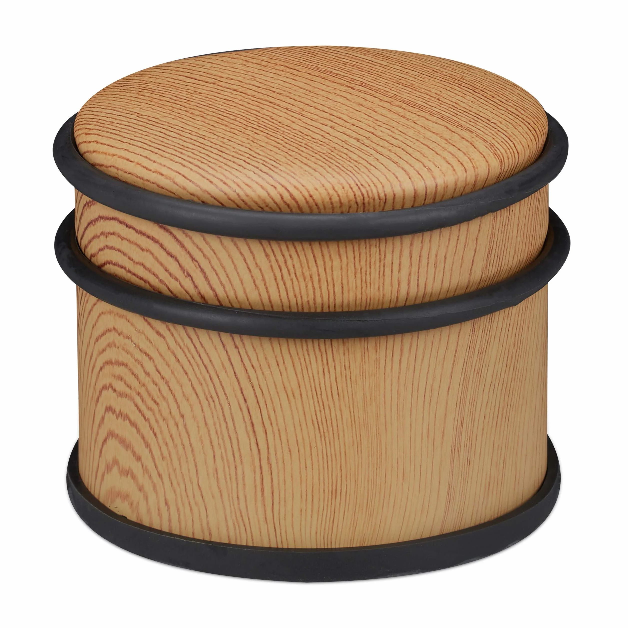 Relaxdays stoper do drzwi, blokada drewniana, gumowa, ∅ 9,5 cm, brązowy